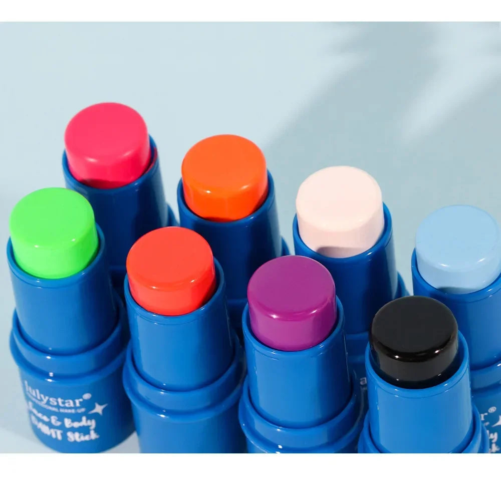 Halloween Face Body Painting Stick Cream Waterproof UV Light Neon Green Purple Pink Black White Paint Party Art Makeup