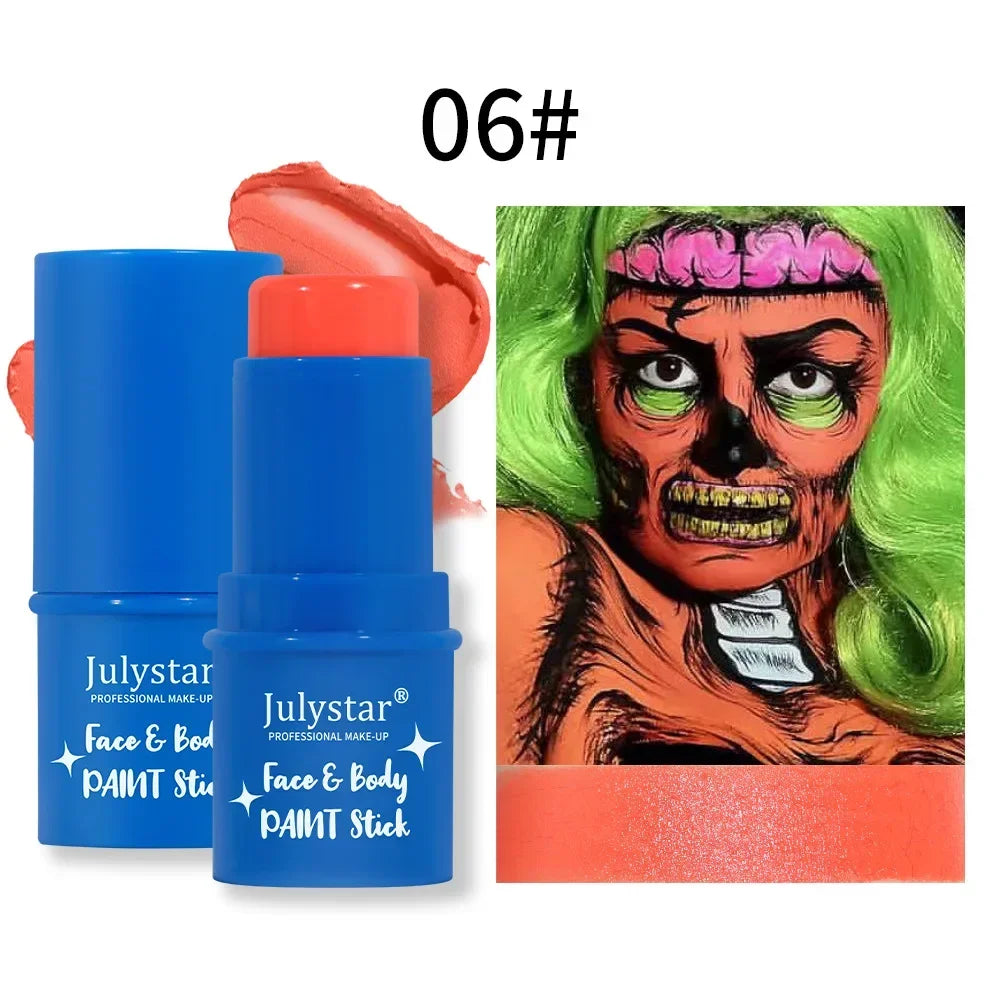 Halloween Face Body Painting Stick Cream Waterproof UV Light Neon Green Purple Pink Black White Paint Party Art Makeup