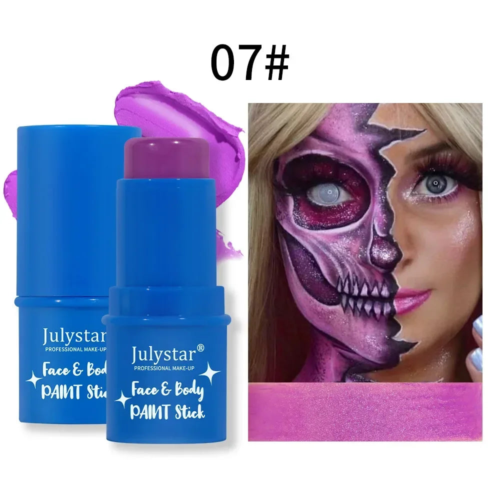 Halloween Face Body Painting Stick Cream Waterproof UV Light Neon Green Purple Pink Black White Paint Party Art Makeup